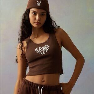 Playboy Club Brown Tank Top